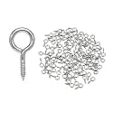 100/200PCS Mini Screw Eye Pin 8x4mm, 304 Stainless Steel, Mini Eye Hooks for DIY Jewelry Making, Cork Top Bottles and Arts & Crafts, Self-Tapping Eyelets for Charm Beads (Silver) (200)