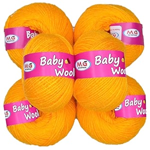100 acrylic wool yellow 6 pc baby-soft wool ball hand knitting woolart craft soft fingering crochet hook yarn needle knitting yarn threa a bma