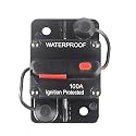 100 Amp Circuit Breaker with Manual Reset 12V-36V DC Waterproof Surface Mount for Car Audio Rv Marine Boat Truck Trolling Motors, 30-300A Car Speaker Resettable Fuse