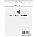 (100) CheckOutStore Clear Storage Pockets for Storing 12 x 12 Cardstock Paper Used for Rubber Stamping & Scrapbooking (12 3/4" x 13") (Clear)