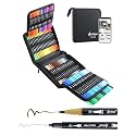 100 Colors Dual Brush Markers, Fine and Brush Tips Numbered Pens with App for Adults, Coloring Book Bullet Journaling Note Taking Planner Hand Lettering Calligraphy Drawing Art Supplies Kit