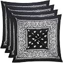 Mochabao 100% Cotton 27" x 27" Large Bandanas for Men &amp; Women, Multi-Purpose Bandana Headbands, Square Head Scarf