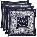 Mochabao 100% Cotton 27" x 27" Large Bandanas for Men &amp; Women, Multi-Purpose Bandana Headbands, Square Head Scarf