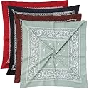 Mochabao 100% Cotton 27" x 27" Large Bandanas for Men &amp; Women, Multi-Purpose Bandana Headbands, Square Head Scarf