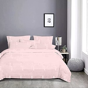 100 cotton uk double - 98x84 size duvet cover  quilt cover  razai cover  comforter cover set 3 pcs duvet set  rajai set 1 button closure duvet cover  2 pillow case - pink
