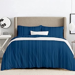 100 cotton uk queen - 84x84 size duvet cover  quilt cover  razai cover  comforter cover set 3 pcs duvet set  rajai set 1 button closure duvet cover  2 pillow case - mid blue
