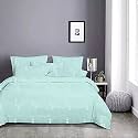 100% Cotton UK Super Single - 55x84 Duvet Cover | Quilt Cover | Razai Cover | Comforter Cover Set, 3 PCs Duvet Set | rajai Set (1 Button Closure Duvet Cover + 2 Pillow case)- Aqua Blue