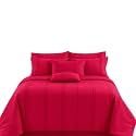 100% Cotton UK Super Single - 55x84 Duvet Cover | Quilt Cover | Razai Cover | Comforter Cover Set, 3 PCs Duvet Set | rajai Set (1 Button Closure Duvet Cover + 2 Pillow case)-Red Cherry
