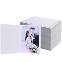 100 Count Photo Folders for 4x6 or 5x7 Pictures,Paper Picture Frames,Cardboard Greeting Photo Frame Cards for Graduation Wedding Birthday Classroom DIY (White with Gold Trim)