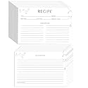 100 Count Blank Recipe Cards - 4x6 Inch White, Double Sided for Bridal Showers, Weddings & Gifts