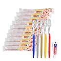 100 Disposable Toothbrushes with Toothpaste Individually Wrapped 5 Colors