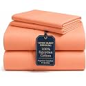 100% Egyptian Cotton Sheets Full Size Bed, 4 Piece, Coral Full Sheets