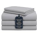 100% Egyptian Cotton Split King Sheets Sets for Adjustable Bed,Silver Grey