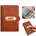 100 Envelope Challenge Binder with Lock, A6 Savings Book (Brown)
