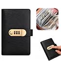 100 Envelope Challenge Binder with Lock, A6 Savings Book (Black)