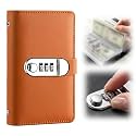 100 Envelope Savings Challenge Book with Password Lock, Brown