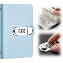 100 Envelope Savings Challenge Book with Password Lock, Sky Blue