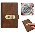 100 Envelope Savings Challenge Book, Saving Challenge Book with Lock，Coffee