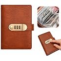 100 Envelope Savings Challenge Book, Savings Challenge Book with Lock，Brown