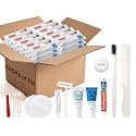 100 Kits Travel Toiletry Kit Bulk, 9-in-1 Disposable Personal Hygiene Kit