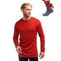 Merino.tech 100% Merino Wool Base Layer Mens - Long Sleeve Thermal Shirts