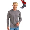 Merino.tech 100% Merino Wool Base Layer Mens - Long Sleeve Thermal Shirts