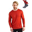 Merino.tech 100% Merino Wool Base Layer Mens - Long Sleeve Thermal Shirts