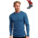 Merino.tech 100% Merino Wool Base Layer Mens - Long Sleeve Thermal Shirts