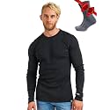 Merino.tech 100% Merino Wool Base Layer Mens - Long Sleeve Thermal Shirts
