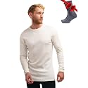 Merino.tech 100% Merino Wool Base Layer Mens - Long Sleeve Thermal Shirts