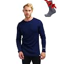 Merino.tech 100% Merino Wool Base Layer Mens - Long Sleeve Thermal Shirts