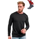 Merino.tech 100% Merino Wool Base Layer Mens - Long Sleeve Thermal Shirts