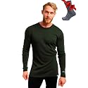 Merino.tech 100% Merino Wool Base Layer Mens - Long Sleeve Thermal Shirts
