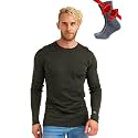 Merino.tech 100% Merino Wool Base Layer Mens - Long Sleeve Thermal Shirts