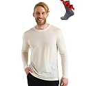 Merino.tech 100% Merino Wool Base Layer Mens - Long Sleeve Thermal Shirts