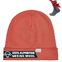 100% Merino Wool Beanie for Women, Men - Set Adult Skull Cap 17.5um &amp; Socks