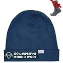 100% Merino Wool Beanie for Women, Men - Set Adult Skull Cap 17.5um &amp; Socks
