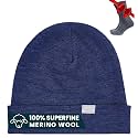 100% Merino Wool Beanie for Women, Men - Set Adult Skull Cap 17.5um & Socks