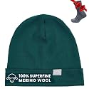 100% Merino Wool Beanie for Women, Men - Set Adult Skull Cap 17.5um &amp; Socks