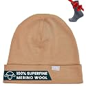 100% Merino Wool Beanie for Women, Men - Set Adult Skull Cap 17.5um & Socks
