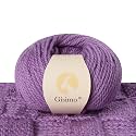 100% Merino Wool Yarn, 3-Ply Luxurious and Soft Yarn for Hand Knitting & Crocheting (Purple,1Ball)