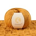 100% Merino Wool Yarn 3-Ply Luxurious and Soft Yarn for Hand Knitting &amp; Crocheting (Autumn Yellow,1Ball)
