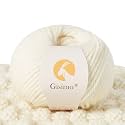 100% Merino Wool Yarn, 3-Ply Luxurious and Soft Yarn for Hand Knitting &amp; Crocheting (Beige, 1Ball)