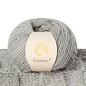 100% Merino Wool Yarn, 3-Ply Luxurious and Soft Yarn for Hand Knitting &amp; Crocheting (Light Gray,1Ball)