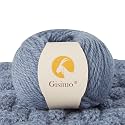 100% Merino Wool Yarn, 3-Ply Luxurious and Soft Yarn for Hand Knitting &amp; Crocheting (Light Blue, 1Ball)