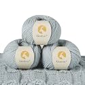 100% Merino Wool Yarn 3-Ply Luxurious and Soft Yarn for Hand Knitting &amp; Crocheting (Water Blue, 3Balls)