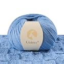 100% Merino Wool Yarn 3-Ply Luxurious and Soft Yarn for Hand Knitting &amp; Crocheting (Sky Blue,1Ball)