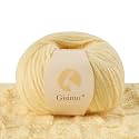 100% Merino Wool Yarn 3-Ply Luxurious and Soft Yarn for Hand Knitting &amp; Crocheting (Naples Yellow,1Ball)