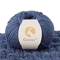 100% Merino Wool Yarn, 3-Ply Luxurious and Soft Yarn for Hand Knitting &amp; Crocheting (Navy Blue, 1Ball)