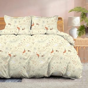 100 microfiber 1 piece duvet cover zipper closure soft amp breathable for comfortable sleep wrinkle free duvetquiltrazaicomforter cover- birdsong bliss - single